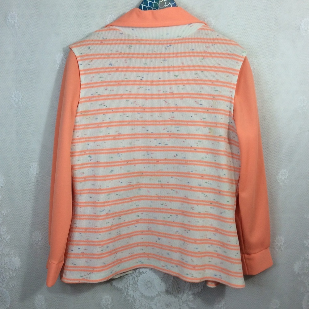 Vintage Orange Cream Blouse Vest Set L - Picture 6 of 8